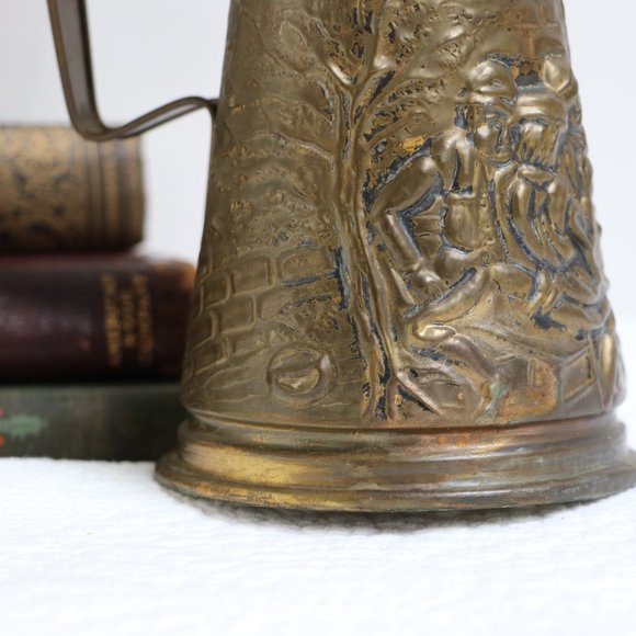 Vintage English Peerage Gold Brass Metal Pitcher - Picture 8 of 8